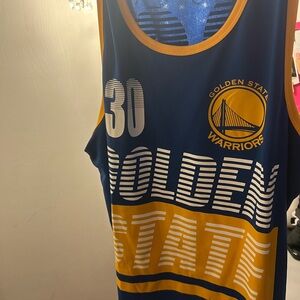 Adidas Blue and Yellow Golden State Warriors Jersey